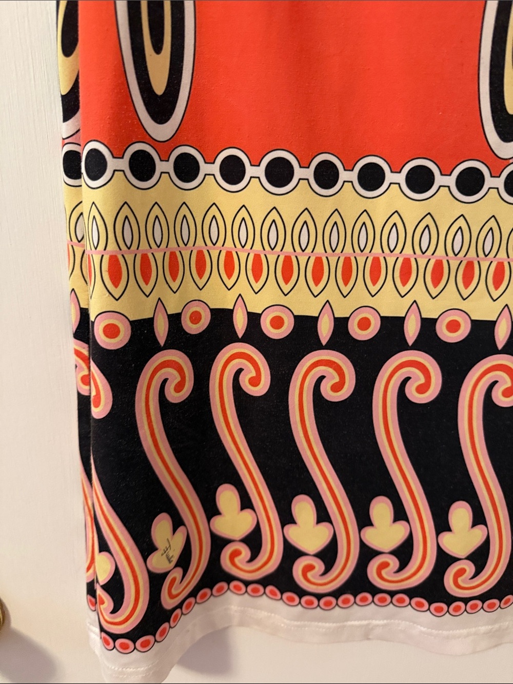 Emilio Pucci Pink Red Black Yellow 38 Italy Shift Dress Mod Printed 6 Small Med - Picture 7 of 16
